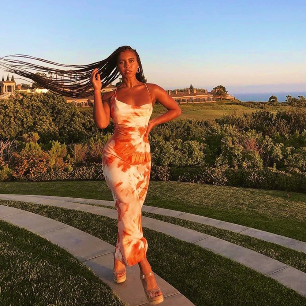 SUNSET TANGO TIE DYE MAXI DRESS ♡